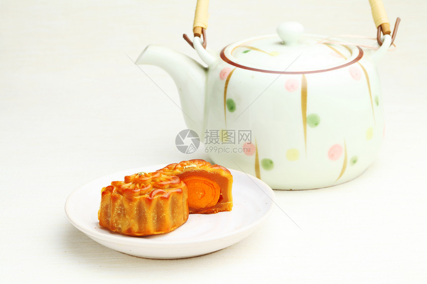 带茶壶的月饼杯子美食文化月亮庆典季节食物面包礼物传统图片