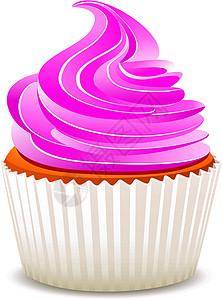 粉色纸杯蛋糕食物糖果小吃生日礼物插图漩涡庆典烹饪甜点背景图片