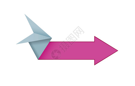 粉色折纸箭头折纸风格箭头商业网络营销卡片横幅蓝色插图创造力推介会标签插画