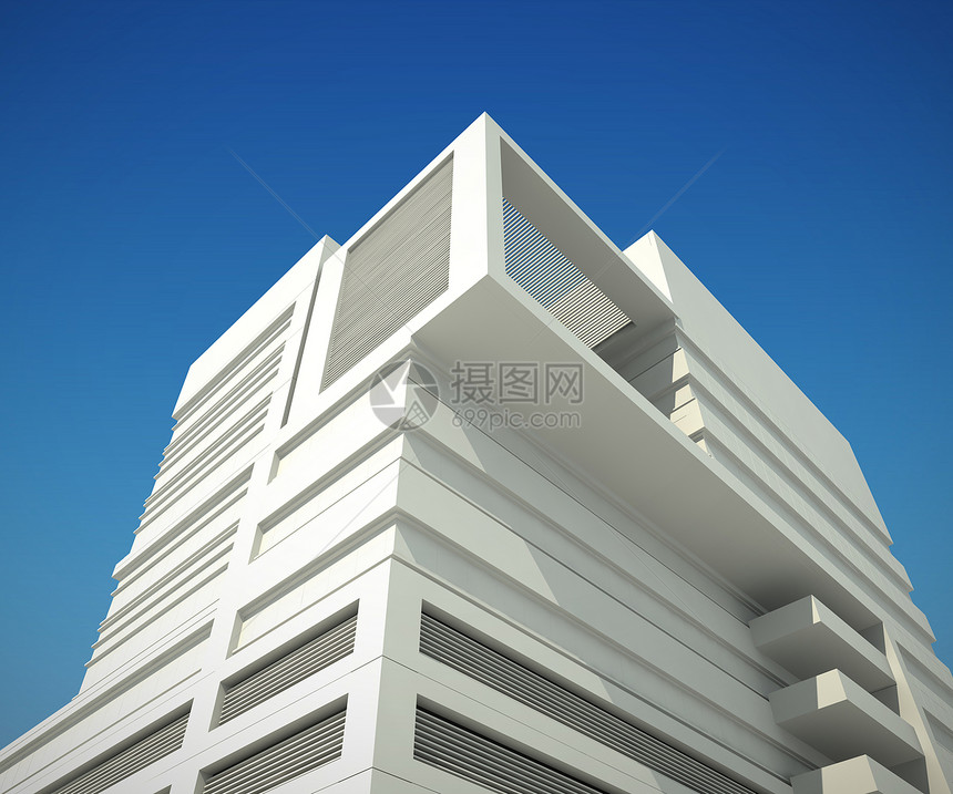办公大楼反射玻璃风光窗户城市生活办公楼城市蓝色天空建筑学图片