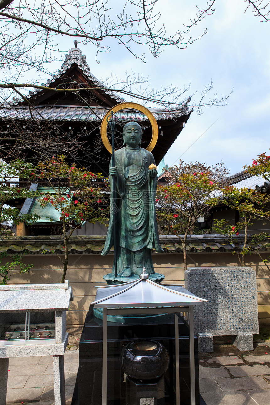 高台寺庙季节禅师公园遗产风景建筑树叶地标旅行池塘图片