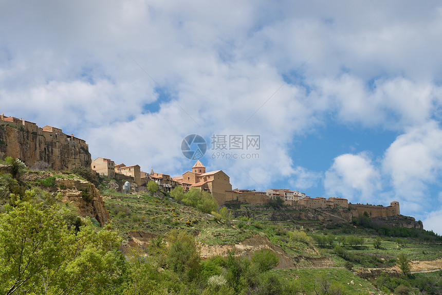 坎塔维贾历史遗产地标水平城堡据点山顶图片