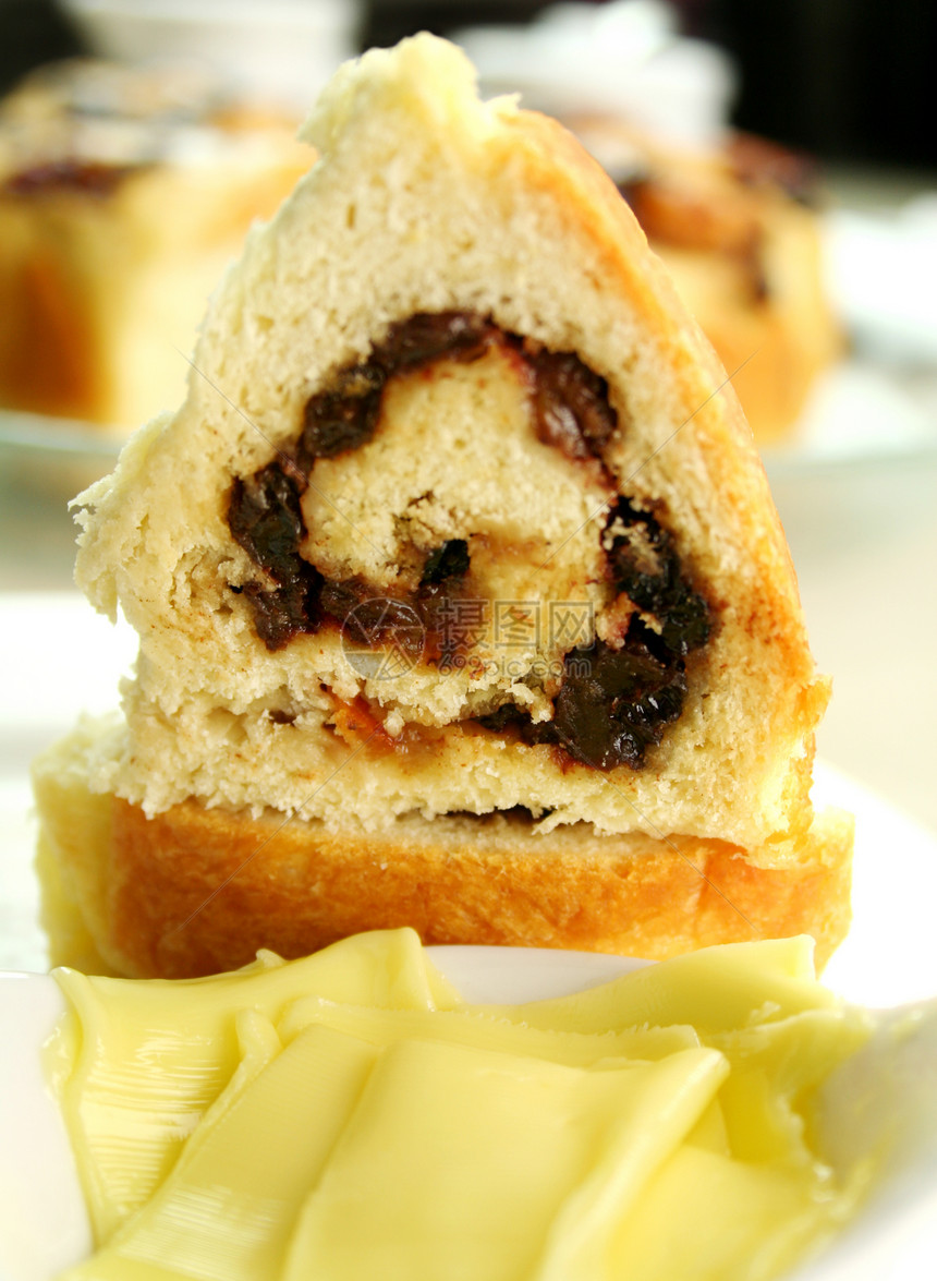 切尔海包葡萄干黄油馒头面包面包屑蛋糕水果干果美食食物图片