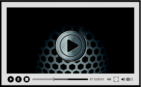 视频网站网络视频播放器窗户屏幕电影玩家互联网按钮拉丝体积炙烤格栅设计图片