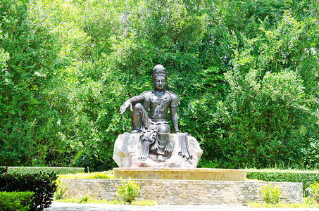 博迪萨特瓦雕像背景图片