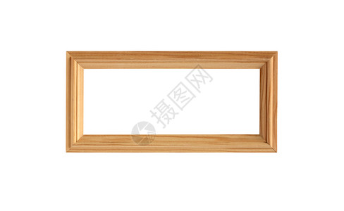 Wooden 图片框架风格博物馆艺术展览木头正方形白色照片边界空白背景图片