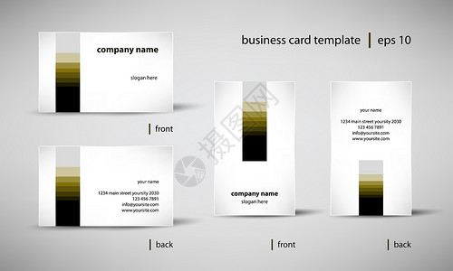 一套商业名卡模板边界插图小册子装饰风格身份传单海报推广卡片背景图片