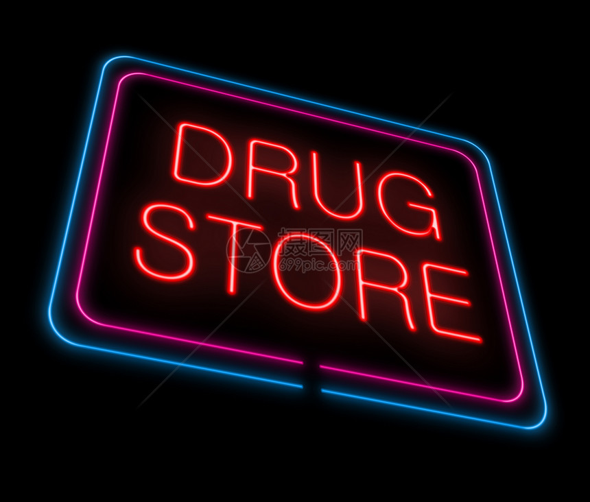 尼恩药店的标志化学家服务制药咨询医疗零售处方药物药剂师商业图片