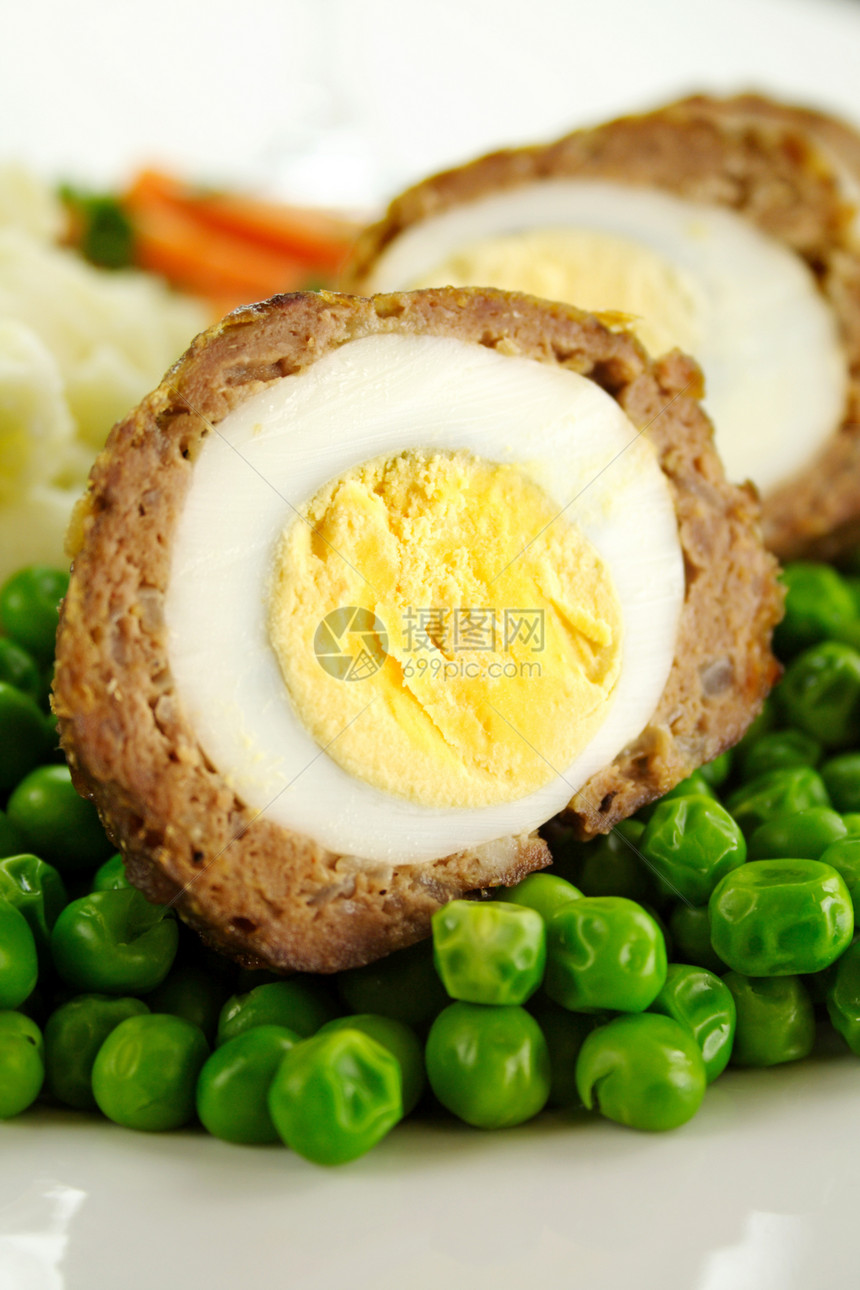 苏格兰鸡蛋午餐烹饪营养蛋黄牛肉食物土豆美食用餐味道图片