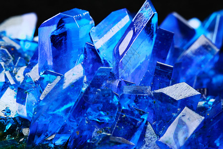 硫酸铜实验室地质学物理蓝色玻璃硫酸奢华化学矿物宏观高清图片