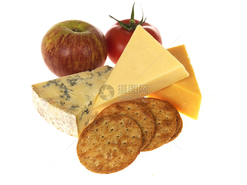 奶酪和水果饼干食物积木牛奶蓝色奶制品甜点烹饪生活美食拼盘图片