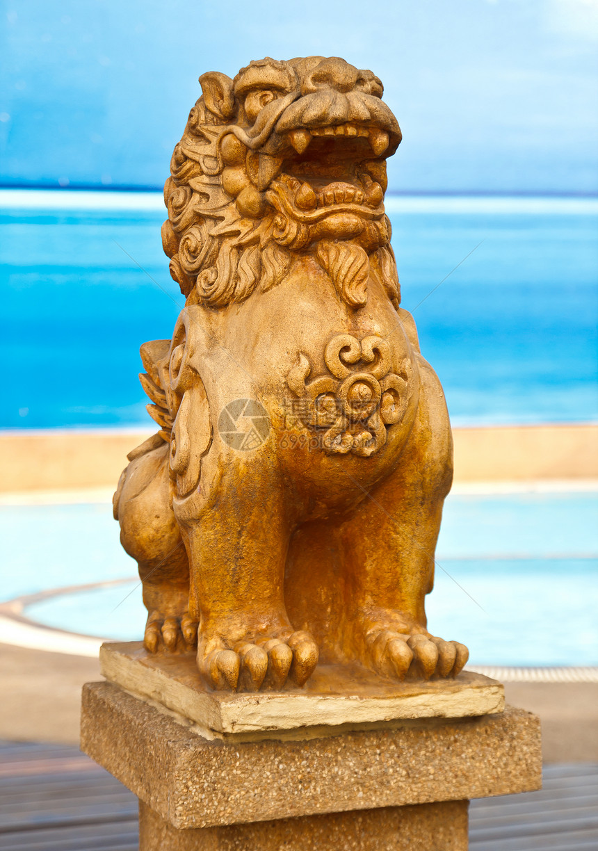 中国狮子雕像传统宗教文化建筑学装饰品宝塔旅行历史运气石头图片