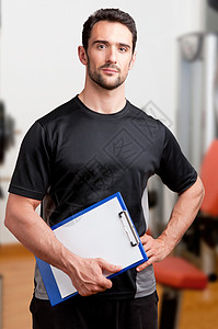 个人训练员健康教练运动员训练讲师肌肉健身房工人男人运动装俱乐部高清图片素材