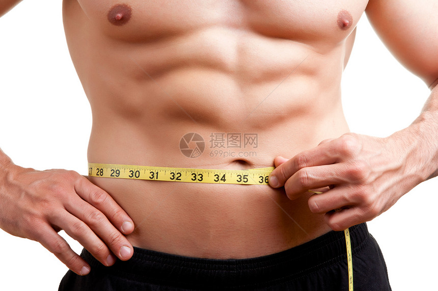 测量其湿度的合适人尺寸重量营养厘米数字臀部健身房磁带肥胖减肥图片