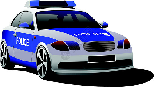 警察车 市政交通 彩色矢量图解车辆安全白色运输插图犯罪背景图片