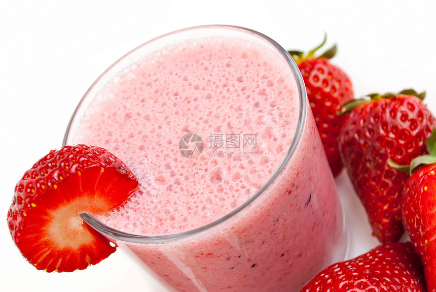 草莓冰淇淋早餐茶点小吃饮料水果奶制品奶油浆果牛奶营养图片