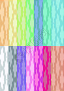 矢量背景 - 无缝钻石条纹 14 颜色混合体背景图片