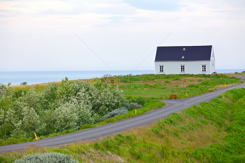 冰岛的房子旅行建筑长椅国家观光农村风景宗教草地地标图片
