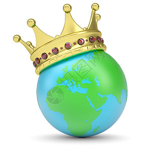 地球上的皇冠荣耀成功蓝色绿色女王畅销书全球化统治者行星红宝石背景图片