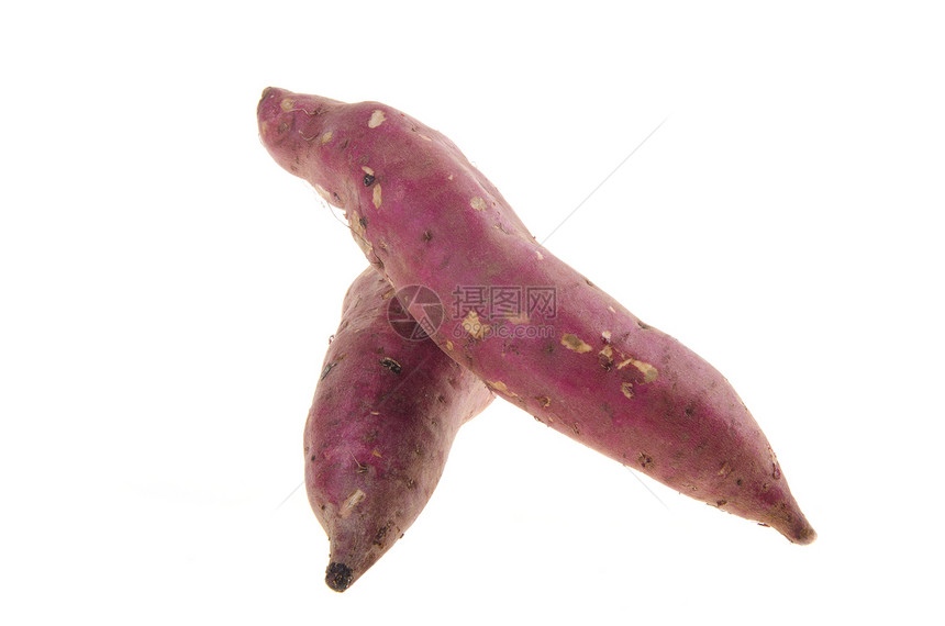 背景的甜土豆皮肤块茎杂货店工作室蔬菜生产照片营养红色白色图片