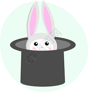 兔子和魔术师帽子星星影像召唤插图棍棒数码魔法背景图片