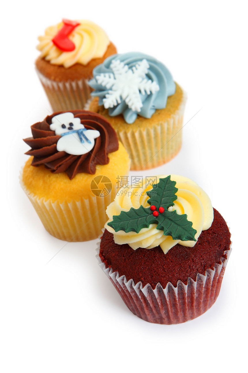 圣诞小蛋糕甜点巧克力食物装饰庆典面包小吃美食香草派对图片