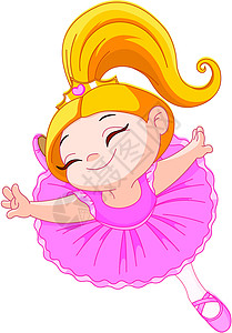 小女孩跳芭蕾舞小芭蕾舞女小精灵卡通片舞蹈女孩夹子裙子演员芭蕾舞婴儿艺术插画