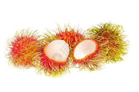 白背景孤立的拉姆布丹水果红色收成营养白色市场皮肤热带情调食物异国泰国高清图片素材