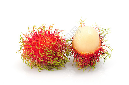拉姆布坦水果种子甜食热带红色背景图片