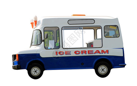 冰淇淋车孤立的冰霜面包车背景