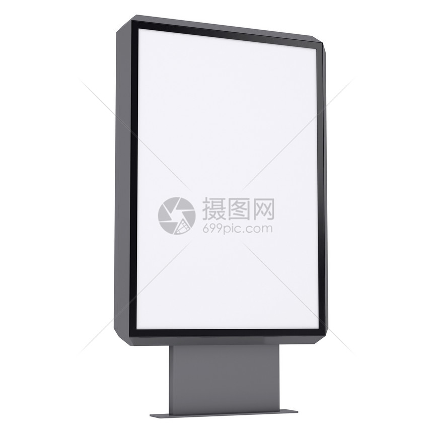广告亭木板路标横幅框架白色商业空白屏幕公告灰色图片