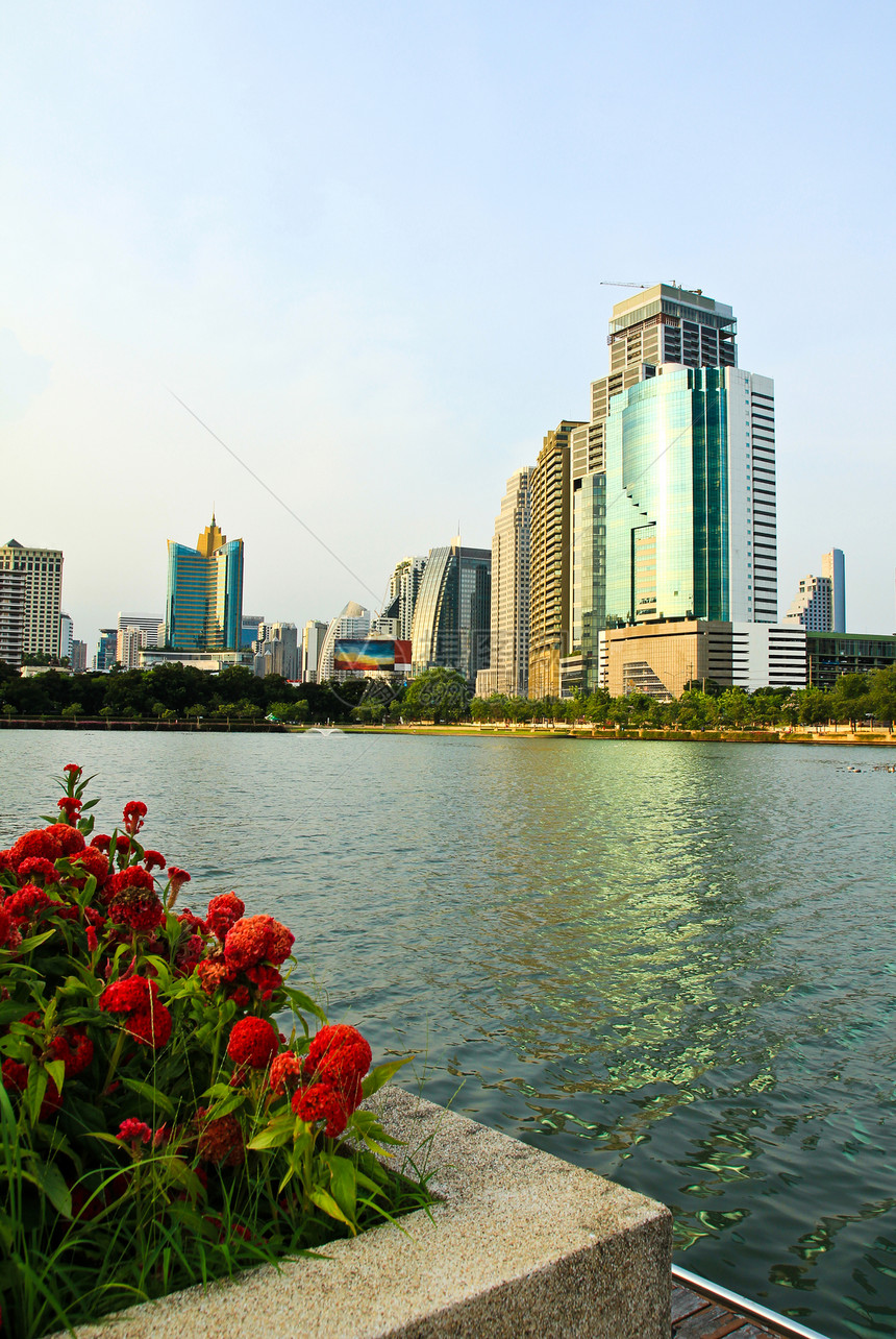 泰国曼谷市风景泰国曼谷城镇外观天际酒店公寓广场城市日落建筑物商业图片