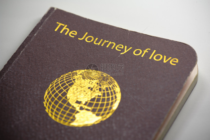 爱情护照文档背景对象身份证旅游旅行地点空白影棚金子图片