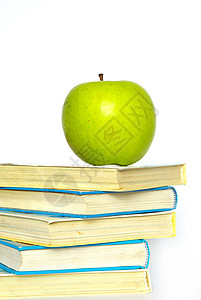 书本教育图书白色生活学校生产绿色水果背景图片
