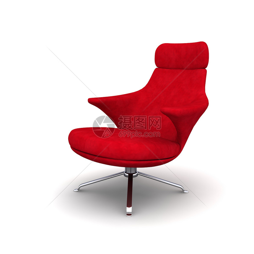 红臂椅内饰枕头合金接待扶手休息居住椅子沙发红色图片
