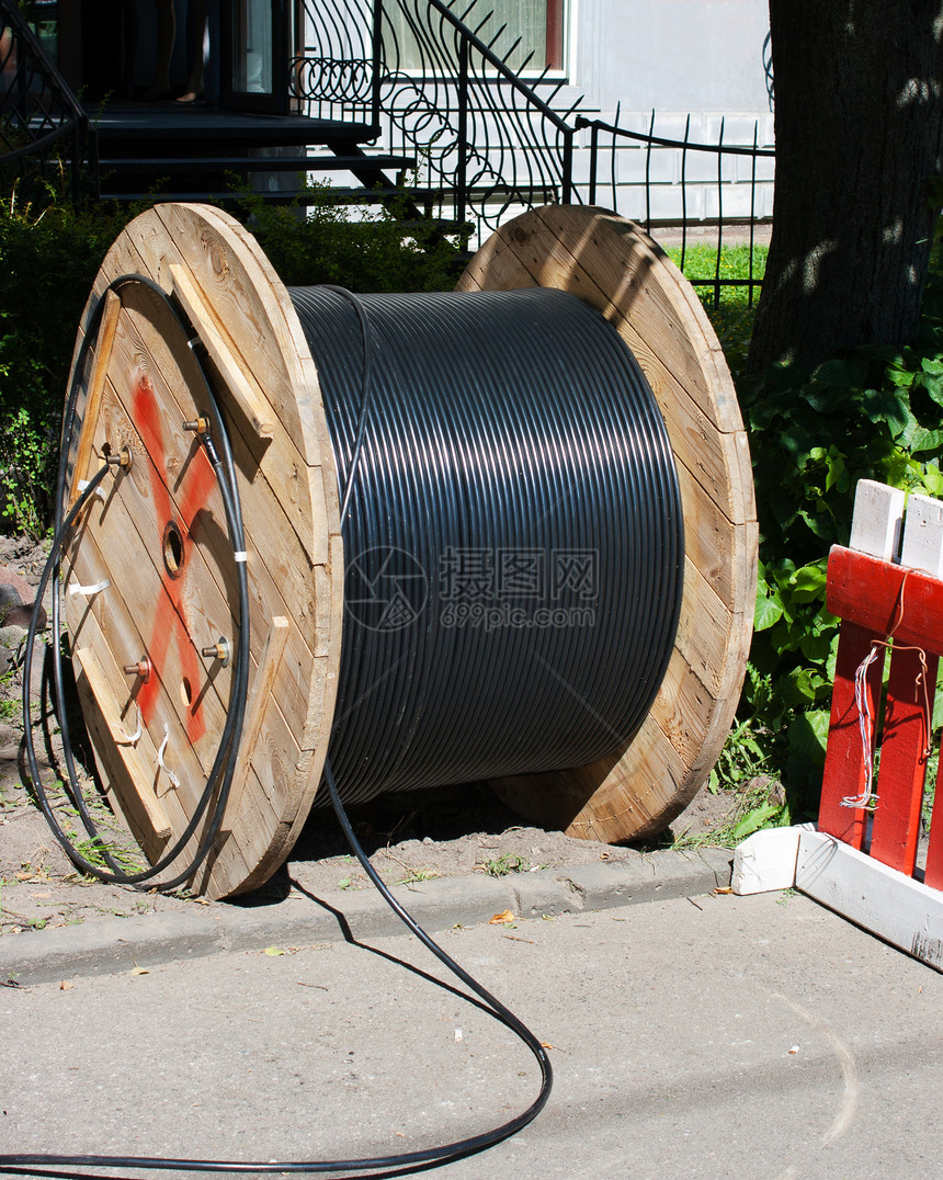 与室外电缆连接网络力量电气技术工业线圈金属活力图片