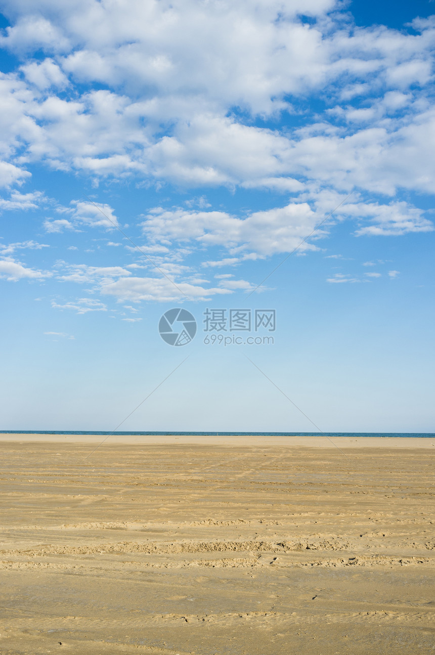 沙沙与天空海滩背景沙漠蓝色水平阳光晴天图片