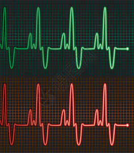 绿色心电图人体心脏心电动图设计图片