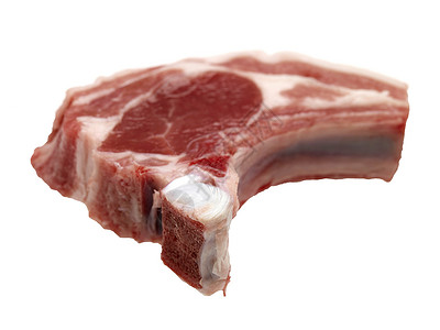 原猪排猪肉食物白色印章背景图片