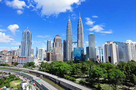 城中城吉隆坡天线商业文化瓜拉城市地标蓝色吸引力旅行摩天大楼公园背景