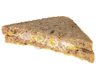 鸡和甜点三明治面包白色小吃午餐食物棕色背景图片