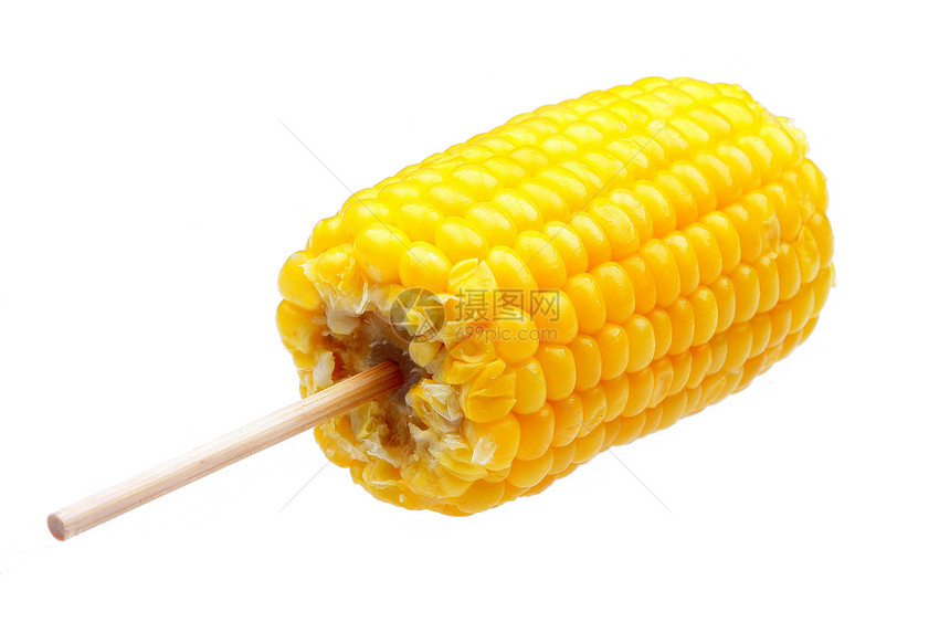 玉米在椰子上内核白色蔬菜玉米棒图片