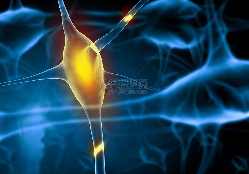神经细胞插图核子脉冲树突生物激素电子身体信号情感风暴图片