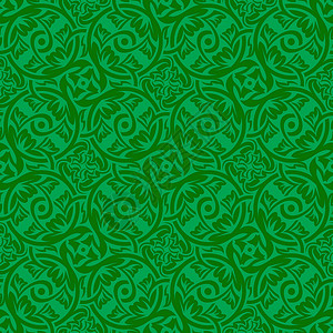 绿色无缝绿模式装饰品花纹花卉艺术插图丝绸墙纸壁纸背景图片