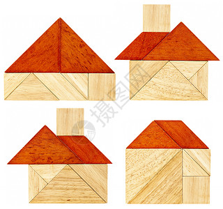 缩略表游戏三角形红色白色房子建筑正方形粮食木头背景图片