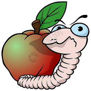 虫子和苹果背景图片