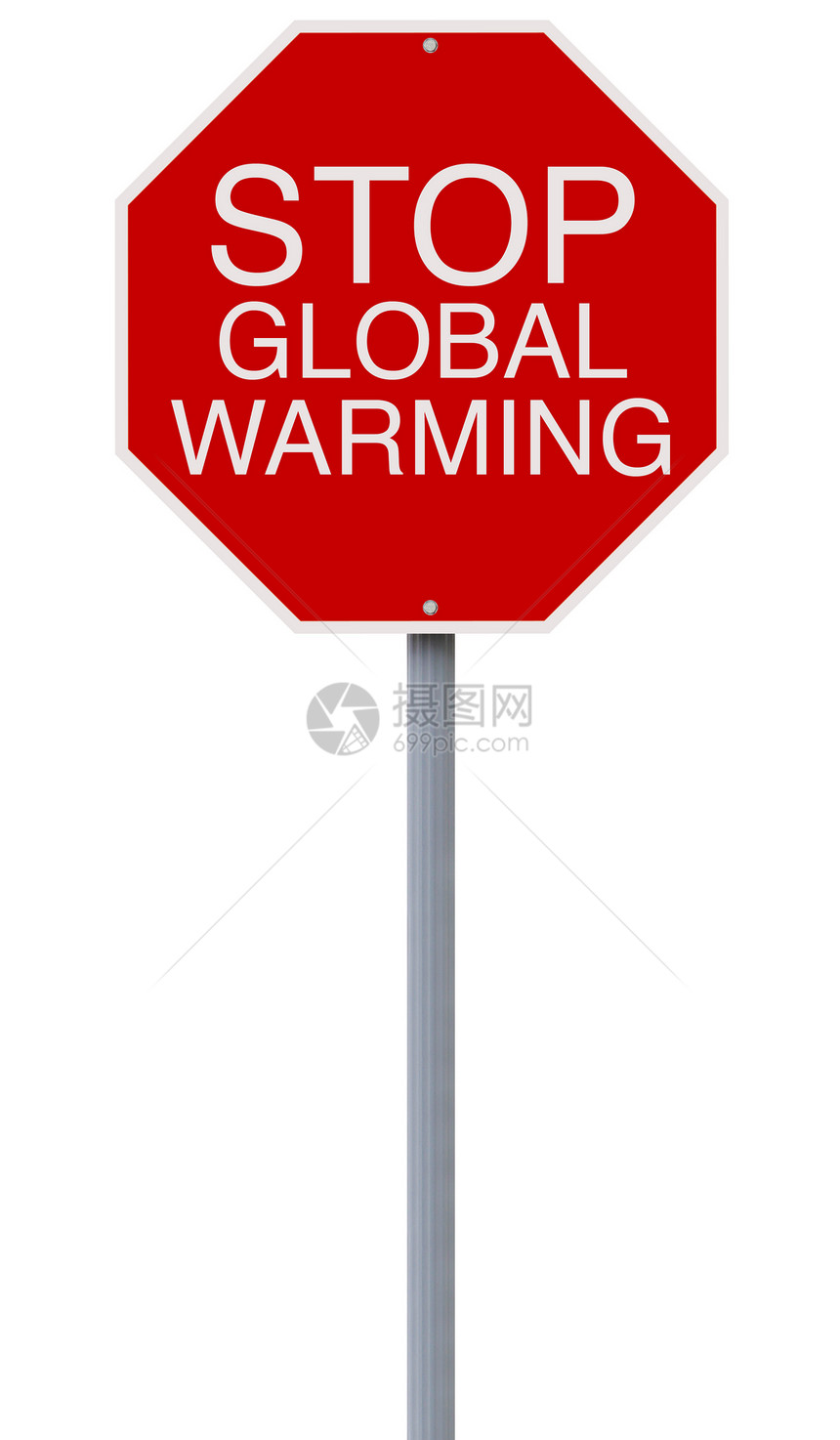 停止全球暖化概念白色臭氧气候标志交通警告气候变化环境红色图片