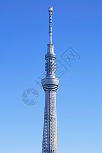 东京天树景观播送城市收音机地标建筑学蓝色天空摩天大楼都市背景图片