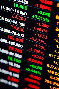 显示的股票市场数据生长经济经济衰退红色屏幕金融市场库存世界统计背景图片