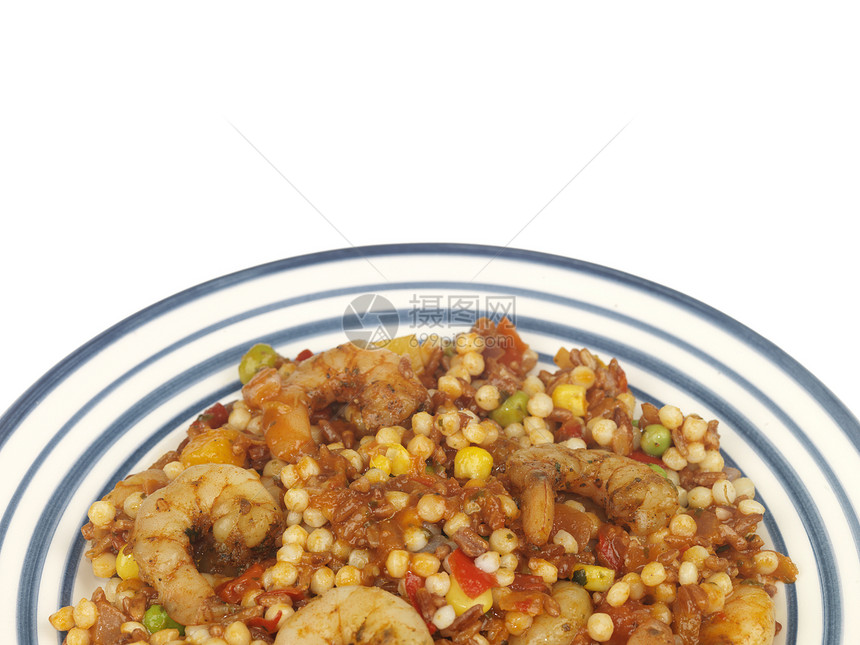 与Couscouss的虾白色食物对虾图片